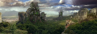 Illustration for article titled A vast tree manufacturing plant dominated the geoengineering facilities